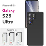 NALIA Matte Silikonhülle für Samsung Galaxy S25 Ultra – Slim, Schwarz & Rutschfest – STRIDER (Soft Case, Kameraschutz & Stoßfest) – Marke aus Berlin