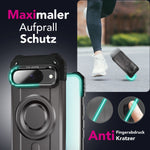 NALIA Magnetische Panzerhülle für Google Pixel 9 – MagSafe kompatibel & Kamera-Stand – GRANITE (Outdoor Schutzhülle Stoßfest) – Marke aus Berlin