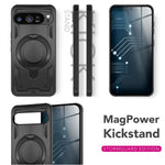NALIA Magnetische Panzerhülle für Google Pixel 9 Pro XL – Ring-Halterung 360° & MagSafe kompatibel – STORMGUARD (Outdoor Case) – Marke aus Berlin