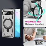 NALIA Magnetische Panzerhülle für Google Pixel 9 Pro XL – Ring-Halterung 360° & MagSafe kompatibel – STORMGUARD (Outdoor Case) – Marke aus Berlin