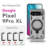 NALIA Magnetische Panzerhülle für Google Pixel 9 Pro XL – Ring-Halterung 360° & MagSafe kompatibel – STORMGUARD (Outdoor Case) – Marke aus Berlin