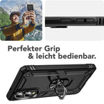 NALIA Panzerhülle für Samsung Galaxy S25 Edge – Ring-Ständer 360° & Magnet-Halterung Kompatibel – RINGDEFEND (Stoßfestes Outdoor Case) – Marke aus Berlin