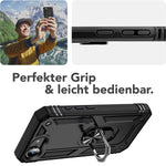 NALIA Panzerhülle für iPhone 16e / 17e – Ring-Ständer 360° & Magnet-Halterung Kompatibel – RINGDEFEND (Stoßfestes Outdoor Case) – Marke aus Berlin