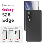 NALIA Matte Silikonhülle für Samsung Galaxy S25 Edge – Slim, Schwarz & Rutschfest – STRIDER (Soft Case, Kameraschutz & Stoßfest) – Marke aus Berlin