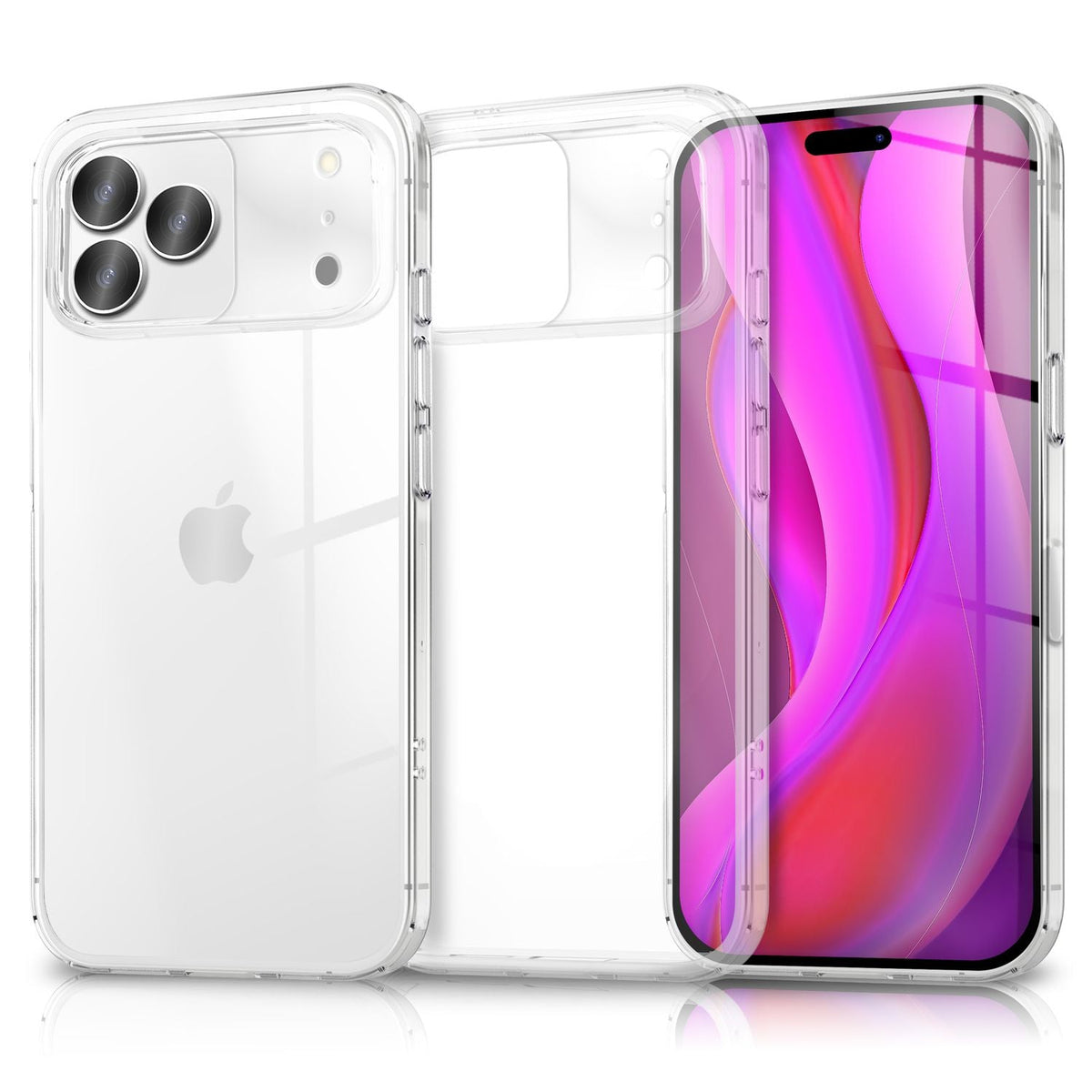 NALIA Transparente Silikonhülle für iPhone 18 Pro Max / 17 Pro Max – Anti-Gelb & Rutschfest – GLAZE (Handyhülle Kristallklar, Schlank & Stoßfest) – Marke aus Berlin