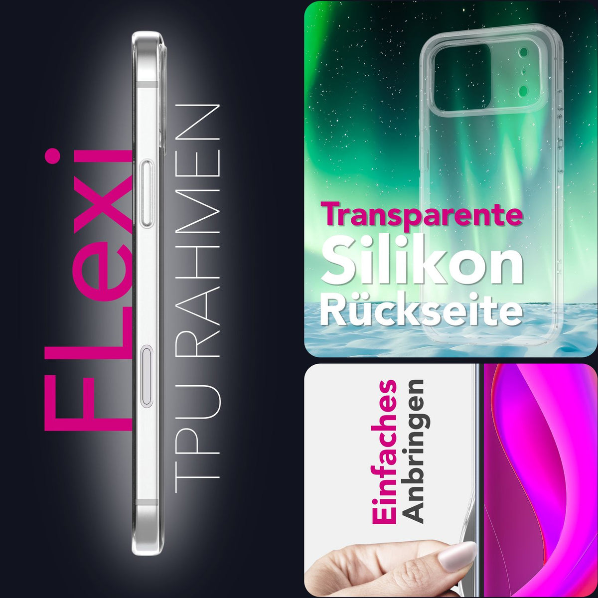 NALIA Transparente Silikonhülle für iPhone 18 Pro Max / 17 Pro Max – Anti-Gelb & Rutschfest – GLAZE (Handyhülle Kristallklar, Schlank & Stoßfest) – Marke aus Berlin