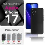 NALIA Matte Silikonhülle für iPhone 17 – Slim, Schwarz & Rutschfest – STRIDER (Soft Case, Kameraschutz & Stoßfest) – Marke aus Berlin