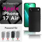 NALIA Matte Silikonhülle für iPhone 17 Air – Slim, Schwarz & Rutschfest – STRIDER (Soft Case, Kameraschutz & Stoßfest) – Marke aus Berlin