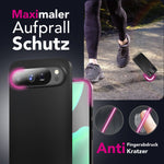 NALIA Matte Silikonhülle für Google Pixel 10 Pro XL – Slim, Schwarz & Rutschfest – STRIDER (Soft Case, Kameraschutz & Stoßfest) – Marke aus Berlin