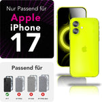 NALIA Neon Silikonhülle für iPhone 17 – Knallige Signal-Farbe & Linsenschutz – VIBE (Transparentes Case) – Marke aus Berlin