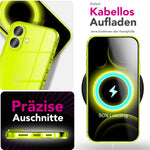 NALIA Neon Silikonhülle für iPhone 17 – Knallige Signal-Farbe & Linsenschutz – VIBE (Transparentes Case) – Marke aus Berlin