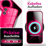 NALIA Neon Silikonhülle für iPhone 17 – Knallige Signal-Farbe & Linsenschutz – VIBE (Transparentes Case) – Marke aus Berlin
