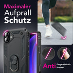 NALIA Panzerhülle für iPhone 17 – Ring-Ständer 360° & Magnet-Halterung Kompatibel – RINGDEFEND (Stoßfestes Outdoor Case) – Marke aus Berlin