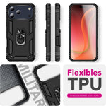 NALIA Panzerhülle für iPhone 18 Pro / 17 Pro – Ring-Ständer 360° & Magnet-Halterung Kompatibel – RINGDEFEND (Stoßfestes Outdoor Case) – Marke aus Berlin