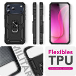 NALIA Panzerhülle für iPhone 18 Pro Max / 17 Pro Max – Ring-Ständer 360° & Magnet-Halterung Kompatibel – RINGDEFEND (Stoßfestes Outdoor Case) – Marke aus Berlin