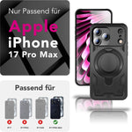 NALIA Magnetische Panzerhülle für iPhone 18 Pro Max / 17 Pro Max – Ring-Halterung 360° & MagSafe kompatibel – STORMGUARD (Outdoor Case) – Marke aus Berlin