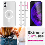 NALIA Ultra Slim Hardcase für iPhone 17 – MagSafe Kompatibel & Nachleuchtender Ring – THINIX GLOW (Matt-Transparent & 0,3mm Dünn) – Marke aus Berlin