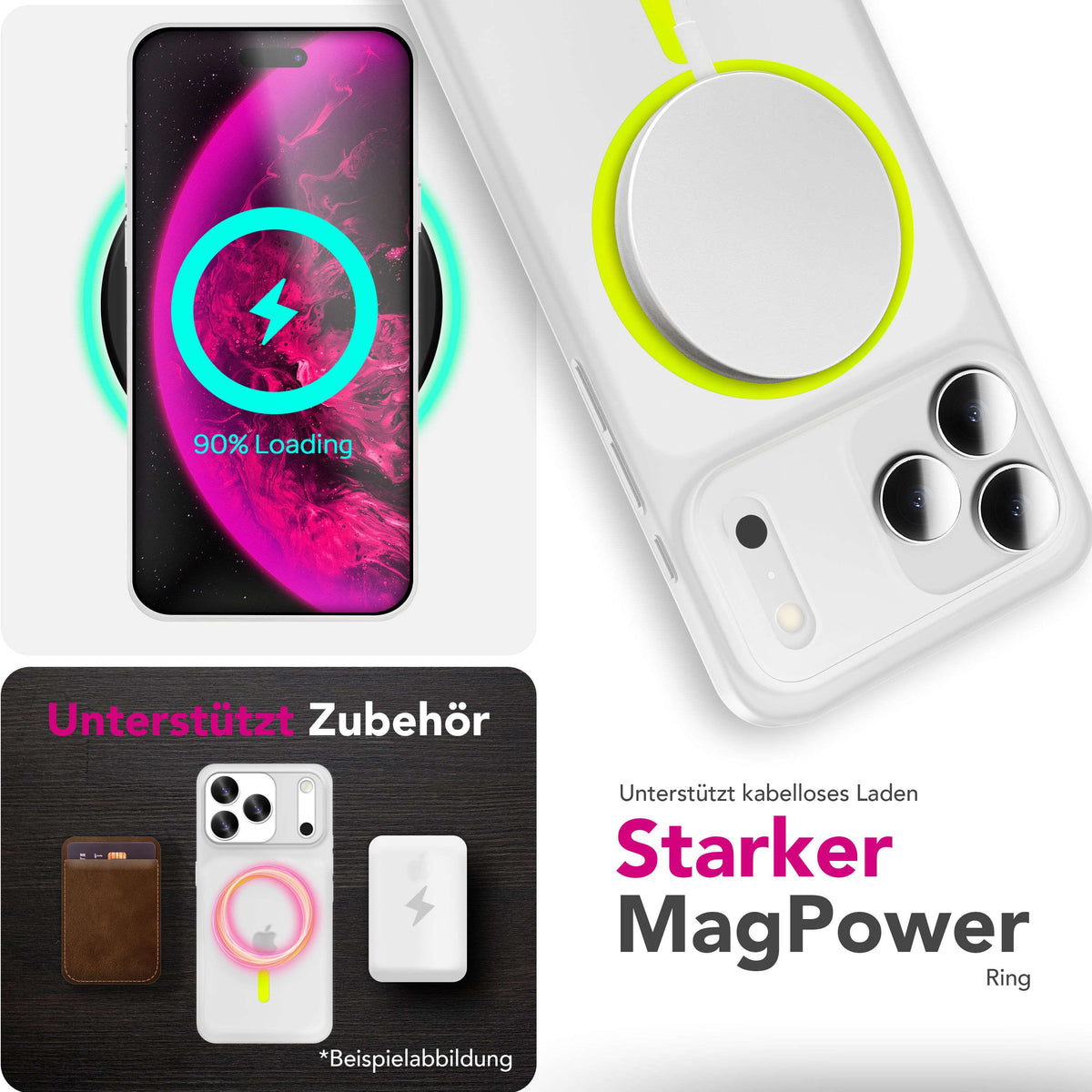 NALIA Ultra Slim Hardcase für iPhone 18 Pro Max / 17 Pro Max – MagSafe Kompatibel & Nachleuchtender Ring – THINIX GLOW (Matt-Transparent & 0,3mm Dünn) – Marke aus Berlin Namma Markt