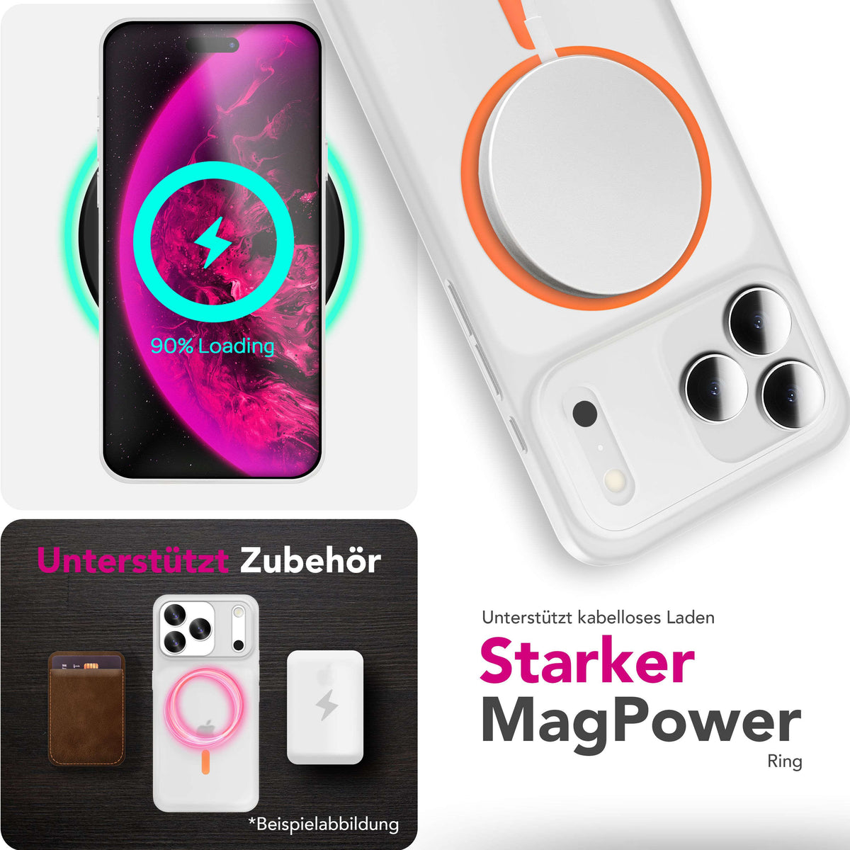 NALIA Ultra Slim Hardcase für iPhone 18 Pro Max / 17 Pro Max – MagSafe Kompatibel & Nachleuchtender Ring – THINIX GLOW (Matt-Transparent & 0,3mm Dünn) – Marke aus Berlin Namma Markt