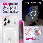 NALIA Ultra Slim Hardcase für iPhone 18 Pro Max / 17 Pro Max – MagSafe Kompatibel & Nachleuchtender Ring – THINIX GLOW (Matt-Transparent & 0,3mm Dünn) – Marke aus Berlin Namma Markt