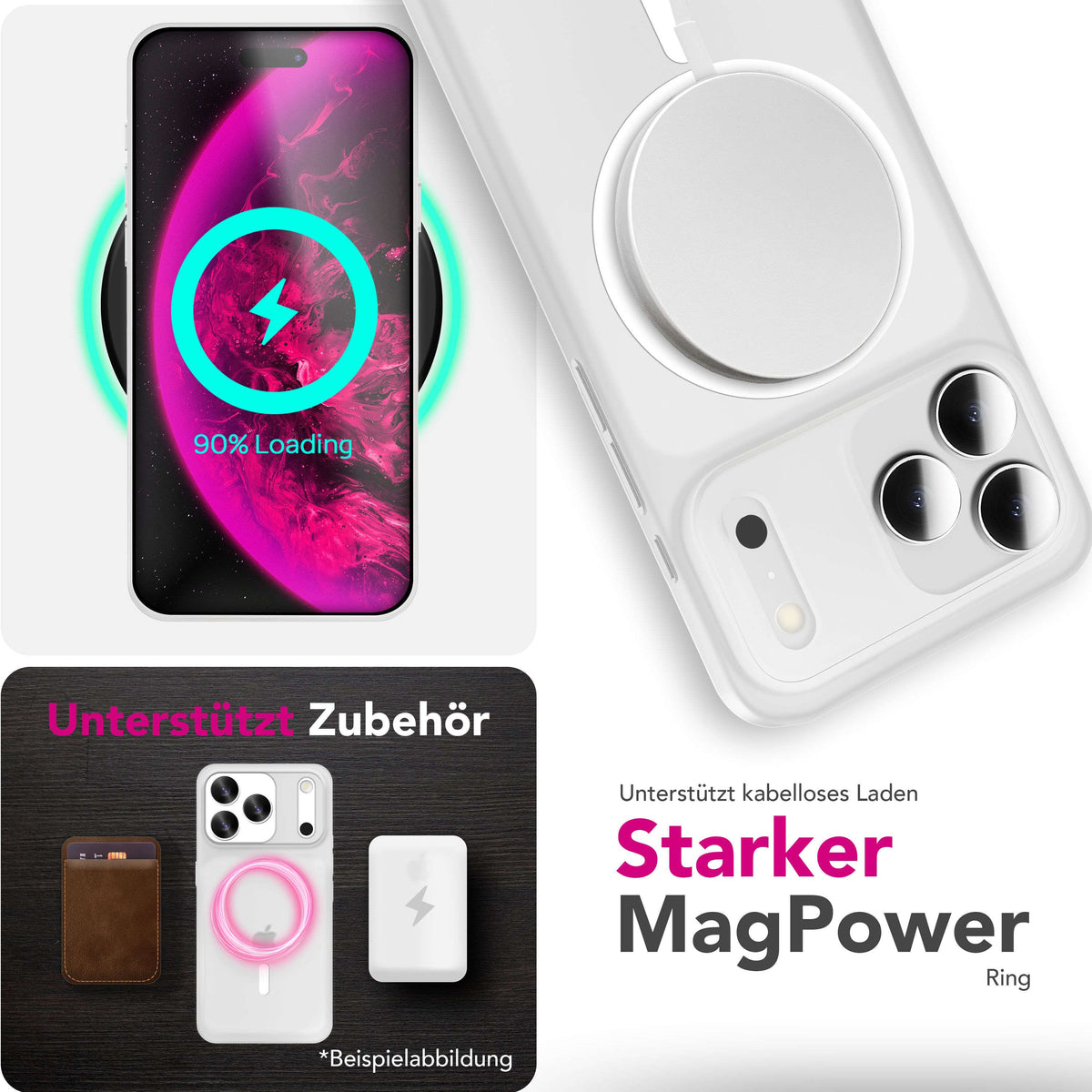 NALIA Ultra Slim Hardcase für iPhone 18 Pro Max / 17 Pro Max – MagSafe Kompatibel & Nachleuchtender Ring – THINIX GLOW (Matt-Transparent & 0,3mm Dünn) – Marke aus Berlin Namma Markt