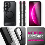 NALIA Mattes Magnet-Hardcase für Samsung Galaxy S26 Ultra – MagSafe kompatibel & Klappständer – TRITON (Stoßfeste Anti-Gelb Handyhülle) – Marke aus Berlin