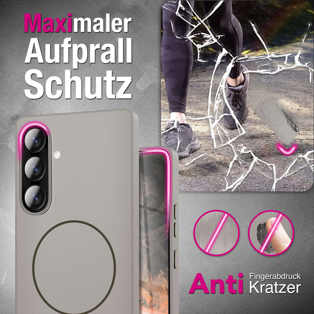 NALIA Ultradünnes Magnet-Hardcase für Samsung Galaxy A57 – MagSafe kompatibel, Matt & Anti-Fingerabdruck – CLOUD (Vergilbungsfreie Handyhülle) – Marke aus Berlin