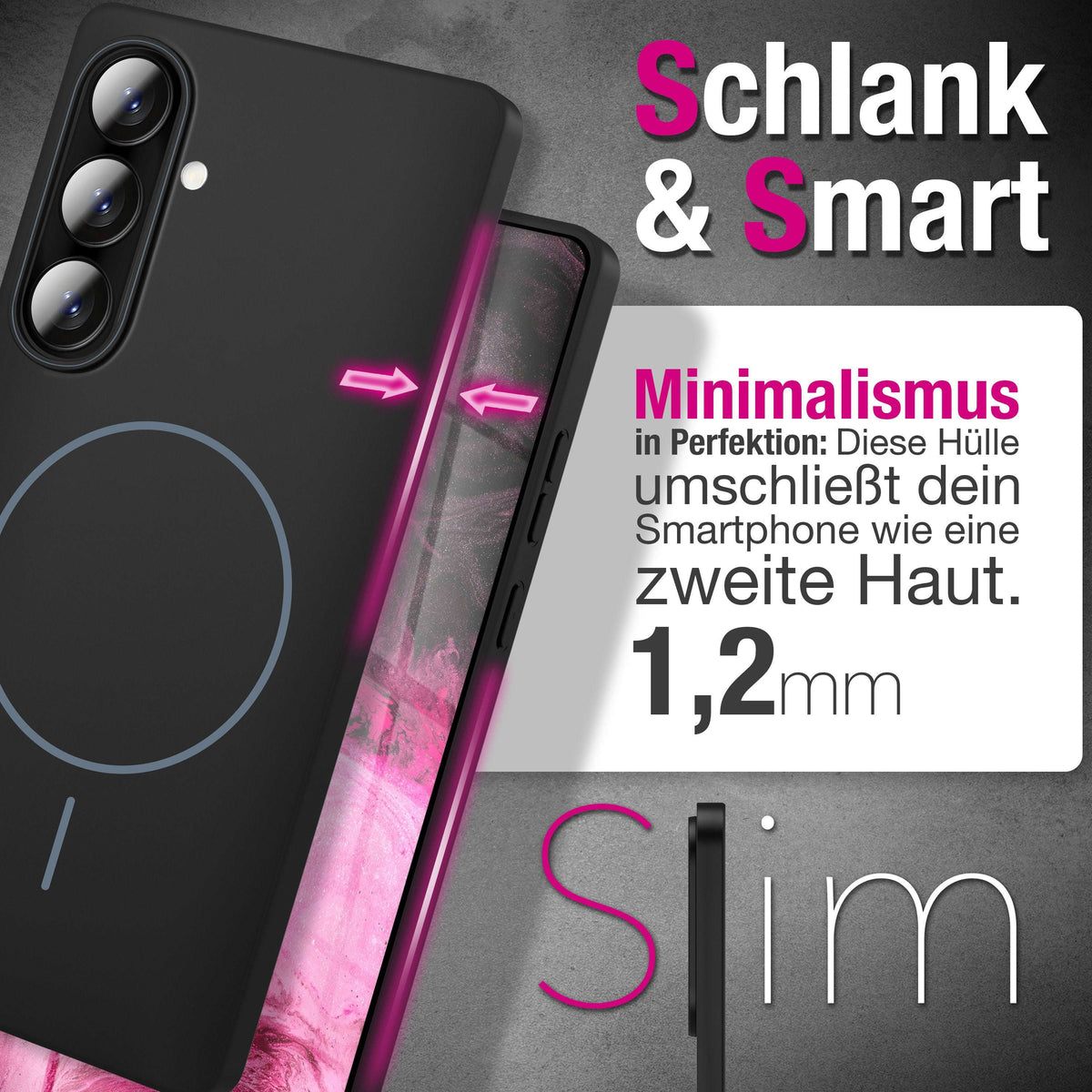 NALIA Ultradünnes Magnet-Hardcase für Samsung Galaxy A57 – MagSafe kompatibel, Matt & Anti-Fingerabdruck – CLOUD (Vergilbungsfreie Handyhülle) – Marke aus Berlin