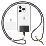NALIA Universal Handykette für alle Smartphones – Robuste Kordel & 2 Patches – HOLDME AIR (Klassisches Lanyard mit Goldenem Karabiner) – Marke aus Berlin