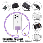 NALIA Universal Handykette für alle Smartphones – Robuste Kordel & 2 Patches – HOLDME AIR (Klassisches Lanyard mit Goldenem Karabiner) – Marke aus Berlin