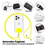 NALIA Universal Handykette für alle Smartphones – Robuste Kordel & 2 Patches – HOLDME AIR (Klassisches Lanyard mit Goldenem Karabiner) – Marke aus Berlin