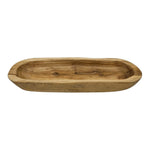 Dekoschale Naturschale Teak Holz lang 60 cm Schale braun massiv stabil Obstschale XL