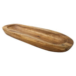 Dekoschale Naturschale Teak Holz lang 60 cm Schale braun massiv stabil Obstschale XL
