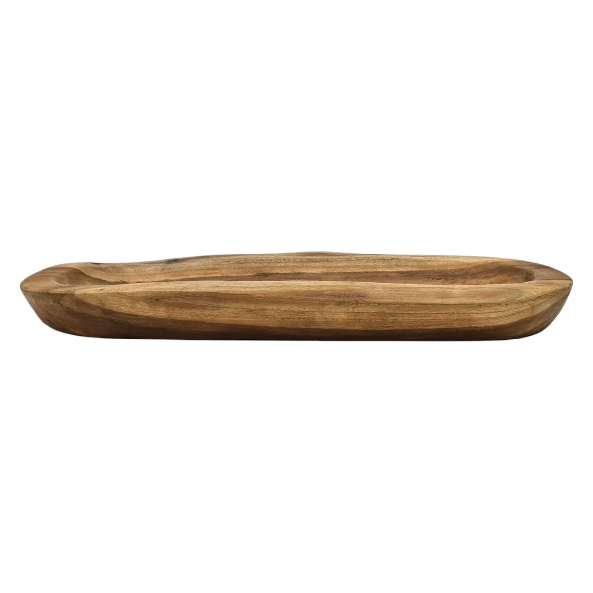 Dekoschale Naturschale Teak Holz lang 60 cm Schale braun massiv stabil Obstschale XL