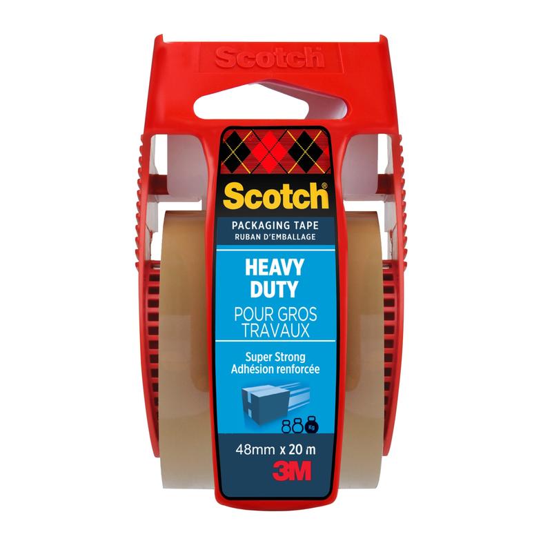 Scotch® Extra starkes Verpackungsklebeband, Braun, 48 mm x 20,3 m, 1 Rolle auf Handabroller/Packung