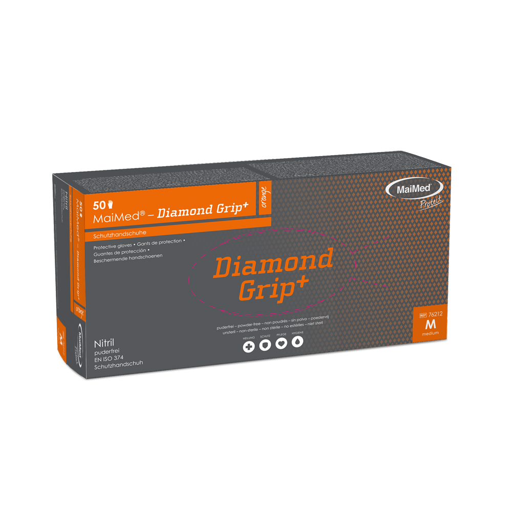 MaiMed Diamond Grip+ Einweghandschuhe orange