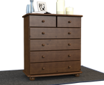 Anika Kommode Massivholz aus 100% Bio Kiefer | 6-Schubladen Sideboard für modernen Wohnstil