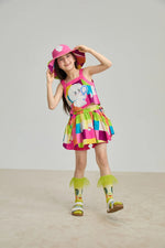 Rainbow Check Linen Tank Top