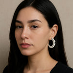 AKOYA HOOP EARRING SILVER