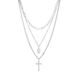 'BELIEVE AND FAITH' LAYERED NECKLACE SILVER