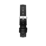 BLACK LEATHER STRAP SILVER