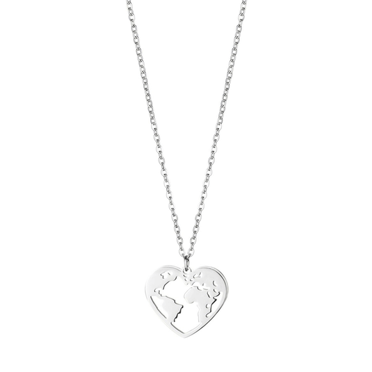 'LOVE THE WORLD' NECKLACE SILVER