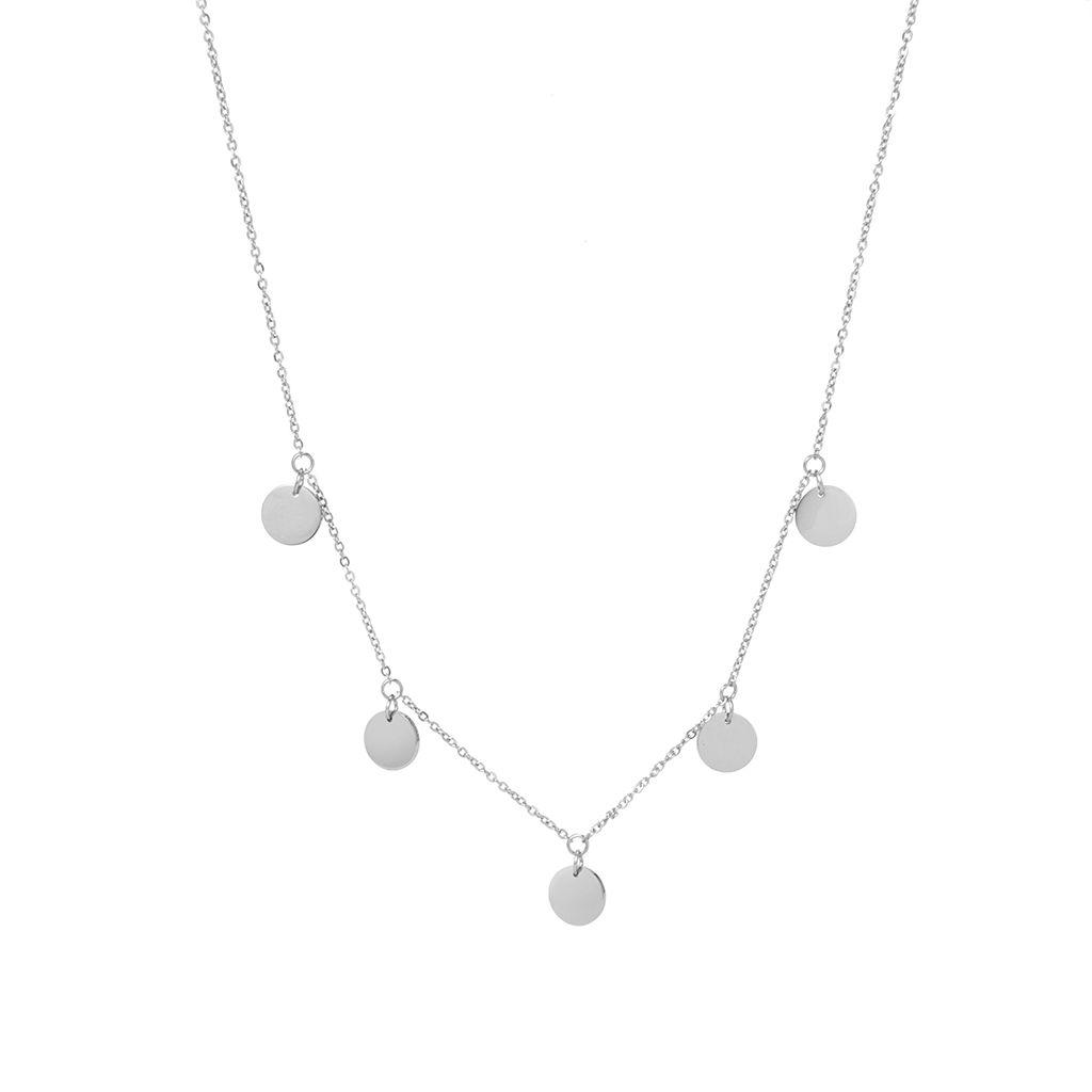 MULTI COIN NECKLACE SILVER