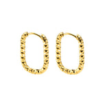 OVAL CRUSHED HOOP EARRING 18K GOLD PLATED