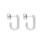 OVAL HALF HOOP EARRING SILVER