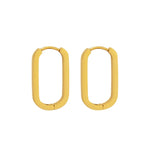 OVAL HOOP EARRING 18K GOLD PLATED