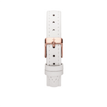 WHITE LEATHER STRAP ROSE GOLD