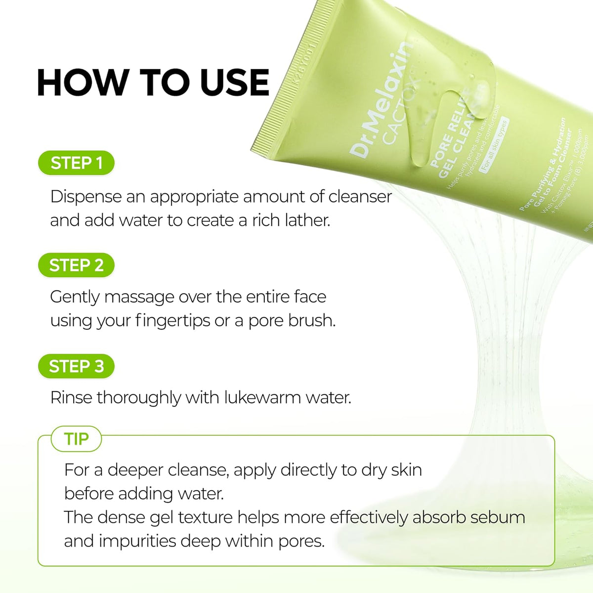 Dr.Melaxin Cactox Pore Relief Gel Cleanser 120 ml