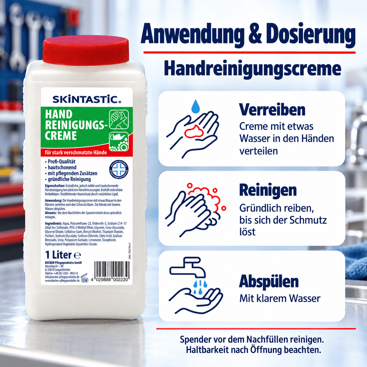 EILFIX HANDREINIGUNGSCREME mit pflegenden Zusätzen