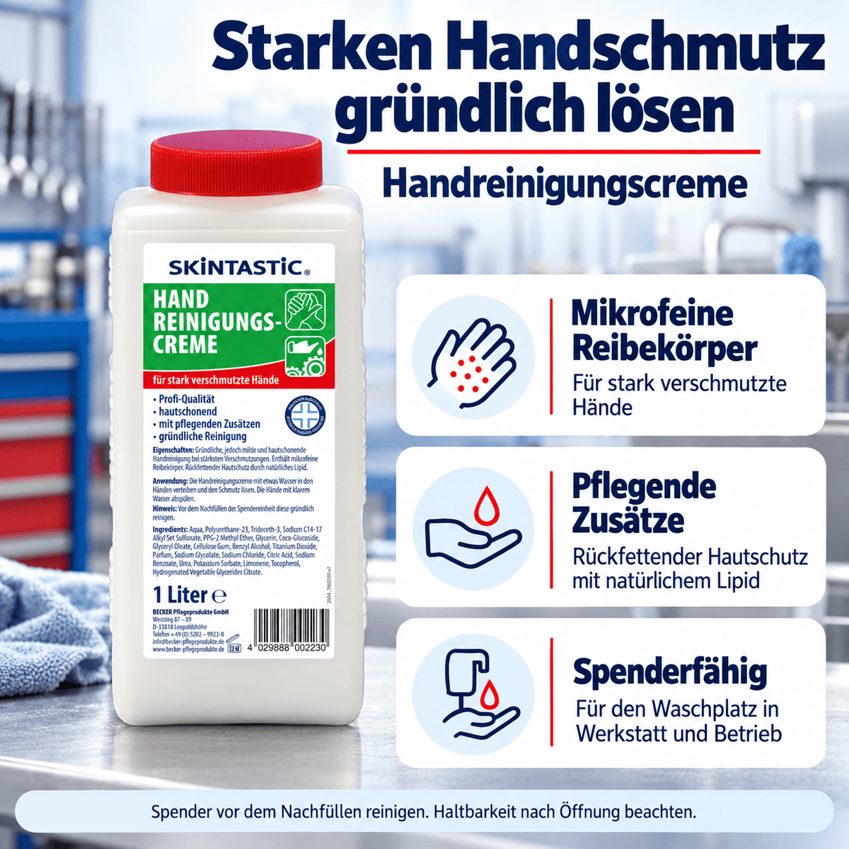 EILFIX HANDREINIGUNGSCREME mit pflegenden Zusätzen